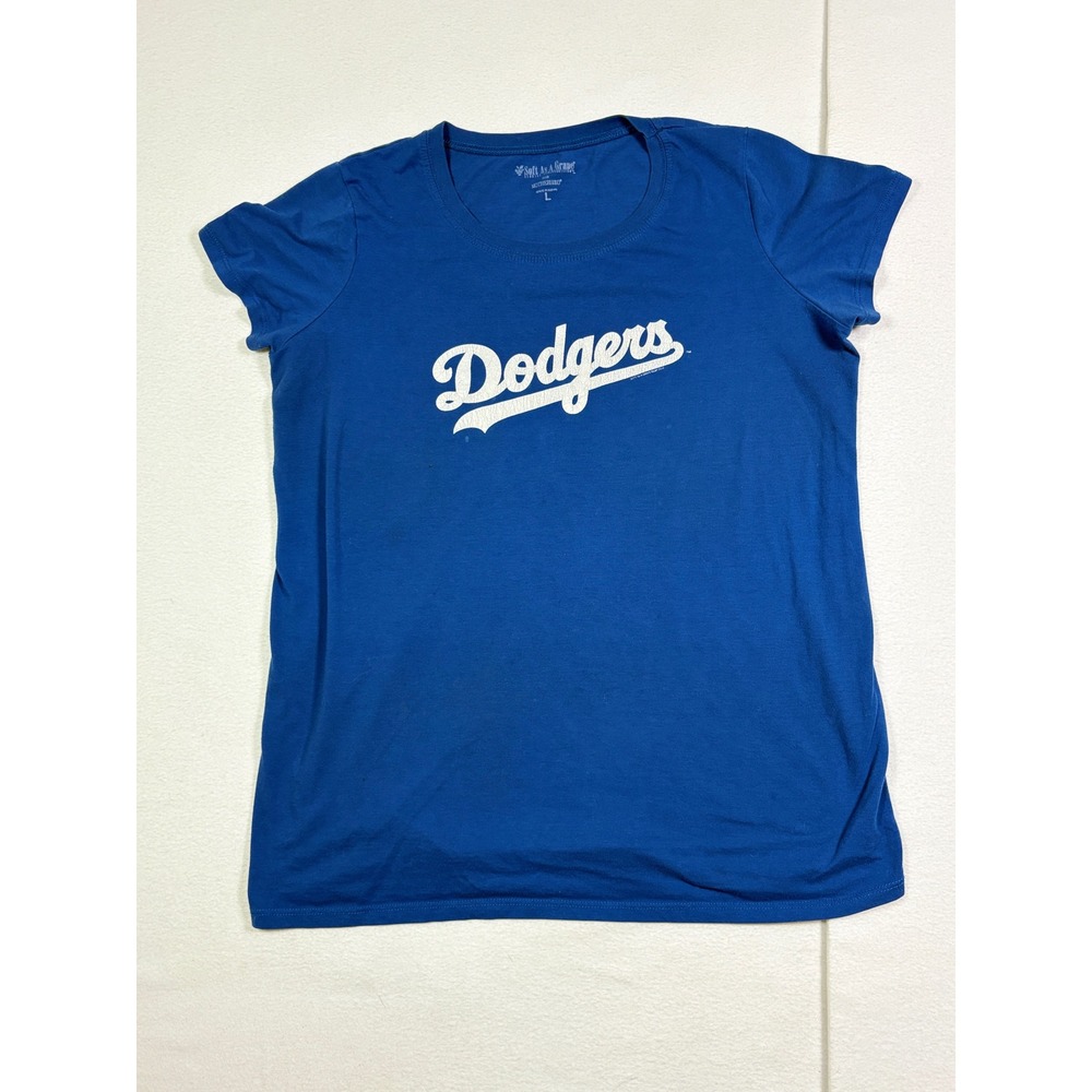 Soft As A Grape Motherhood Los Angeles Dodgers Maternity Graphic T-Shirt Blue L